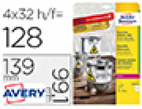 Etiqueta adesiva avery poliester branco 99,1x139 mm para impressora laser pack de 32 unidades , Avery , 150957 , 4004182076026